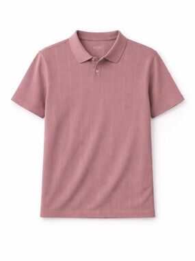 ASOS Design Knit Polo Shirt Men 2XL Mauve Textured Short Sleeve Cotton